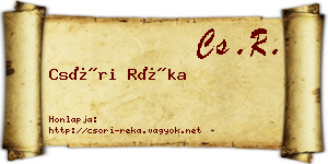 Csóri Réka névjegykártya