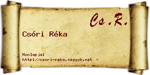 Csóri Réka névjegykártya